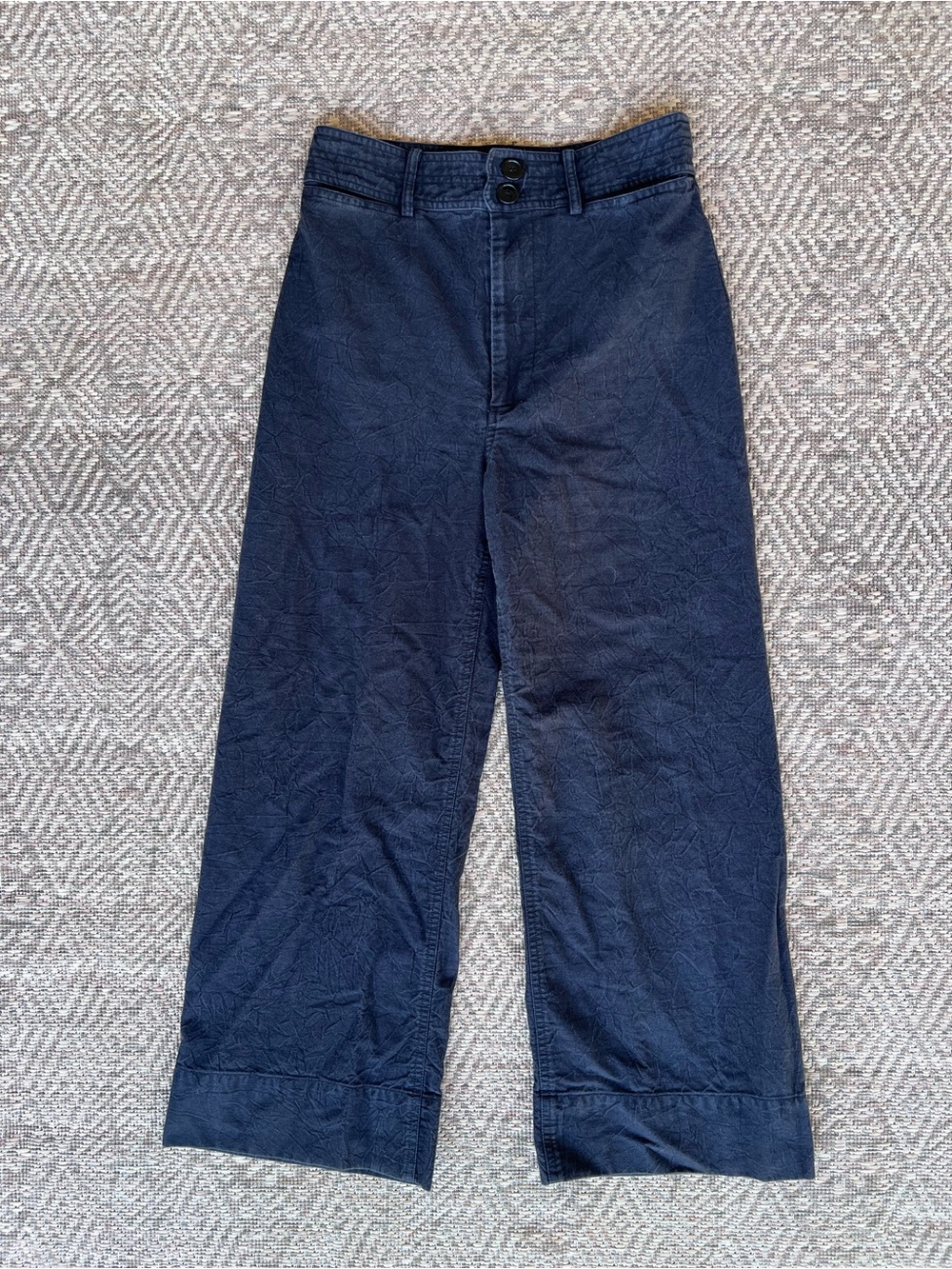 Apiece Apart Black Textured Wide Leg Pants Size 2